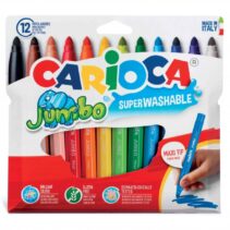 Carioca Jumbo Pack de 12 Rotuladores - Cuerpo Octogonal Maxi - Tinta Superlavable - Punta Maxi 6mm Bloqueada - Tapa Ventilada - Color Varios