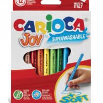 Carioca Joy Pack de 12 Rotuladores - Tinta Superlavable - Punta Fina 2.8mm - Punta Bloqueada - Tapa Ventilada - Color Varios