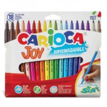 Carioca Joy Pack de 18 Rotuladores - Tinta Superlavable - Punta Fina 2.8mm - Bloqueada - Tapa Ventilada - Color Varios