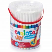 Carioca Joy Pack de 100 Rotuladores - Tinta Superlavable - Punta Fina 2.8mm y Bloqueada - Tapa Ventilada - Color Varios