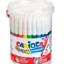 Carioca Bravo Pack de 60 Rotuladores - Cuerpo Octogonal Maxi - Tinta Superlavable - Punta Maxi 6mm Bloqueada - Tapa Ventilada - Color Varios