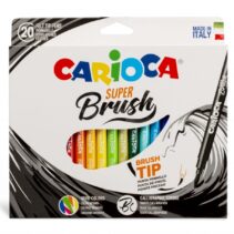 Carioca Super Brush Pack de 20 Rotuladores - Punta Pincel Suave y Flexible - Tinta Lavable - Colores Super Brillantes - Perfecto para Caligrafia y Lettering - Color Varios