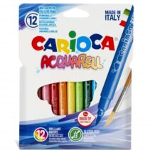 Carioca Acquarell Pack de 12 Rotuladores Acuarelables - Punta Pincel Bloqueada - Tinta Lavable - Colores Difuminables con Agua y Pincel - Recomendado para Papel de Dibujo - Color Varios