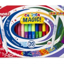 Carioca Magic Markers Pack de 20 Rotuladores Magicos - Tinta Magica Cambia de Color - Incluye Rotulador Magink para Cambiar o Borrar Colores - Punta Maxi Bloqueada con Tapa Ventilada - Color Varios