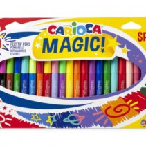 Carioca Magic Markers Pack de 30 Rotuladores Magicos - Tinta Magica Cambia de Color - Incluye Rotulador Magink para Cambiar o Borrar Colores - Punta Maxi Bloqueada con Tapa Ventilada - Color Varios