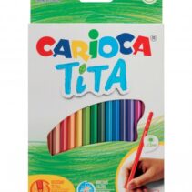 Carioca Tita Pack de 18 Lapices de Resina - Cuerpo Hexagonal - Colores Brillantes y Lavables - Escritura Blanda - Mina Segura y Super Resistente a las Caidas - Color Varios