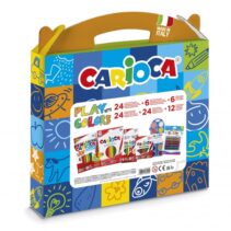 Carioca Play + Colors Pack Maletin de Plastico - 18 Lapices de Colores - 12 Acuarelas - 6 Rotuladores Jumbo Punta Maxi - 4 Rotuladores Joy Punta Fina - 24 Ceras - 6 Glitter Glues - Color Varios