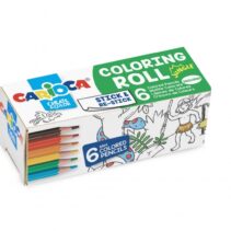 Carioca Mini Coloring Roll Jungle de Papel Adhesivo para Colorear - Aplicable en Superficies Verticales u Horizontales - Reutilizable sin Residuos - Incluye 6 Lapices de Colores - Color Varios