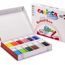 Carioca Jumbo School Box Pack de 144 Rotuladores - Punta Maxi 6mm Bloqueada - Tinta Superlavable - Tapa Ventilada - Ideal para Colegios - Colores Surtidos