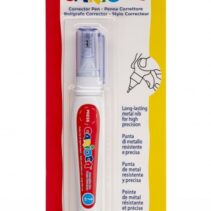 Carioca Corrector Pen Boligrafo Corrector - Punta de Metal Resistente y Precisa - Apto para Todo Tipo de Papel - Secado Rapido - Color Blanco