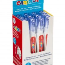 Carioca Corrector Pen Expositor de 12 Boligrafos Correctores - Punta de Metal Resistente y Precisa - Apto para Todo Tipo de Papel - Secado Rapido - Color Blanco