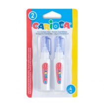 Carioca Pack de 2 Mini Boligrafos Correctores - Punta de Metal Resistente y Precisa - Apto para Todo Tipo de Papel - Secado Rapido - Color Blanco