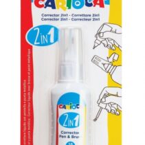 Carioca Pen & Brush Corrector 2 en 1 - Boligrafo y Pincel - Pincel de Nylon Suave y Preciso - Punta Metalica de Precision - Secado Rapido - Color Blanco