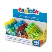 Carioca Tape Expositor de 12 Correctores - Cubriente - Se Puede Volver a Escribir Enseguida - Ideal para Cualquier Tipo de Papel - Color Varios