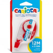 Carioca Tape 12M Corrector de Cinta - Cubriente - Se Puede Volver a Escribir Enseguida - Ideal para Cualquier Tipo de Papel - Color Blanco