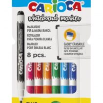 Carioca Pack de 8 Rotuladores para Pizarra Blanca Punta Fina - Secado Rapido - Se Borra Facilmente - Punta de Ø 2.8mm - Color Varios