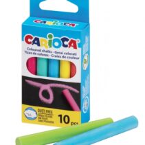 Carioca Pack de 10 Tizas Estandar - sin Polvo - Colores Brillantes - Lavables - Faciles de Borrar - Color Varios