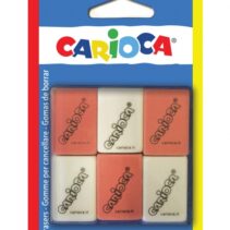 Carioca Pack de 6 Gomas Rectangulares - Borrado Preciso - Diseño Ergonomico - Color Varios