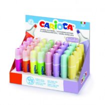 Carioca Memolight Expositor de 32 Subrayadores - Colores Fluo y Pastel - Brillantes y Lavables - Tinta a Base de Agua - Punta Biselada - Color Varios