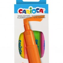 Carioca Memory Pack de 4 Subrayadores - Punta Biselada de 5mm - Brillantes y Lavables - Tinta a Base de Agua - Color Varios