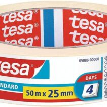 Tesa Standard Cinta de Pintor 25mm x 50m - Fabricada en Papel - Libre de Disolventes - No deja Residuos