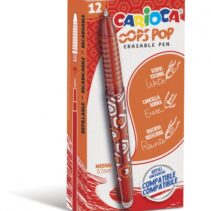 Carioca Oops Boligrafos Borrables - Tinta Termo Sensible - Empuñadura Texturizada - Punta de 0.7mm - Doble Goma - Recambios Compatibles - Color Rojo