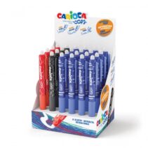 Carioca Oops Expositor de 24 Boligrafos Borrables Retractiles - Tinta Termo Sensible - Empuñadura Ergonomica Triangular - Punta de Ø 0.7mm - Doble Goma - Recambios Compatibles - Color Varios