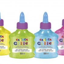 Carioca Glitter Glue Pack de 12 Botellas de 88ml - Tapa con Dispensador - Decoracion con Efecto Glitter - Aplicacion Directa - Secado en 30 Minutos - sin Disolventes - Color Varios