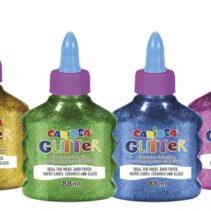 Carioca Glitter Glue Pack de 12 Botellas de 88ml - Tapa con Dispensador - Decoracion con Efecto Glitter - Aplicacion Directa - Secado en 30 Minutos - sin Disolventes - Color Varios