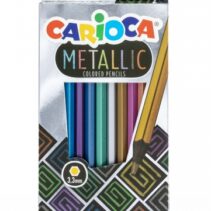 Carioca Metallic Pack de 12 Lapices Hexagonales Metalicos - Colores Cubrientes - Ideales para Superficies Oscuras - Mina Premium de Ø 3.3mm Resistente a las Caidas - Faciles de Afilar - Color Varios