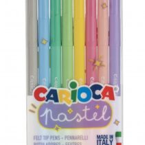 Carioca Pastel Pack de 8 Rotuladores - Tinta Superlavable - Perfectos para Colorear y Subrayar - No Toxicos - Punta Bloqueada Conica - Color Varios