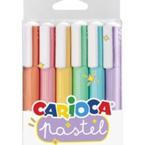 Carioca Pack de 6 Subrayadores Pastel - Tinta a Base de Agua - Punta Biselada - Tinta Lavable - Color Varios