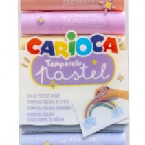 Carioca Temperello Pack de 8 Temperas Solidas - Colores Pastel - Lavables - Gran Cobertura - Faciles de Mezclar - sin Disolventes - Acabado Satinado - Secado Rapido - Color Varios