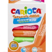 Carioca Temperello Neon Pack de 6 Temperas Solidas - Colores Brillantes y Lavables - Gran Cobertura - Faciles de Mezclar - sin Disolventes - Acabado Satinado - Secado Rapido - Color Varios