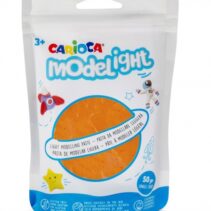 Carioca Modelight Pack de Pasta de Moldear Super Ligera - Elastica y Maleable - Se Seca al Aire - No Ensucia las Manos - Reutilizable con Agua - Color Naranja