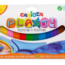 Carioca Plasty Pack de 12 Plastilinas Surtidas - Facil de Usar - No Se Seca - Reutilizable - Colores Brillantes y Mezclables - Libre de Gluten - Color Varios