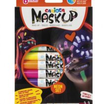 Carioca Mask Up Pack de 6 Colores para la Piel en Barra Neon - Ideales para Fiestas - Fluorescentes con Luz Ultravioleta - Brillantes y Lavables - 2 Tutoriales Incluidos - Color Varios