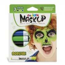 Carioca Mask Up Pack de 3 Colores para la Piel en Barra Monsters - Colores Brillantes - Lavables y Base Agua - Incluye Dos Tutoriales Paso a Paso - Color Varios