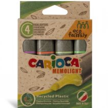 Carioca Eco Family Pack de 4 Subrayadores - Colores Brillantes - Tinta a Base de Agua - Punta Biselada de 5mm - Color Varios