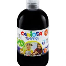 Carioca Botella de Tempera 500ml - Colores Superlavables - Faciles de Mezclar - Aplicable en Materiales Porosos - Alta Opacidad - Color Negro