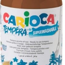 Carioca Botella Tempera 500ml - Colores Superlavables - Faciles de Mezclar - Aplicable en Materiales Porosos - Alta Opacidad - Color Marron