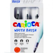 Carioca Pack de 3 Pinceles de Agua Recargables - Deposito Facil de Llenar - Perfectos para el Cole - 3 Tamaños Diferentes - Color Varios