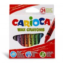 Carioca Pack de 24 Ceras Pastel - Colores Brillantes - Lavables - Cuerpo de Ø 8mm - Color Varios