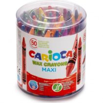 Carioca Maxi Pack de 50 Ceras Jumbo - Colores Brillantes - Lavables - Cuerpo de Ø 12mm - Color Varios