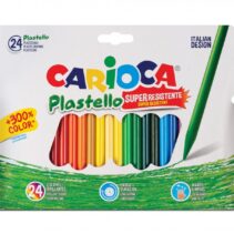 Carioca Pack de 24 Plasticeras Extra Limpias - No Dejan Color en las Manos - Duran Tres Veces mas - Colores Brillantes y Lavables - Faciles de Afilar - Color Varios