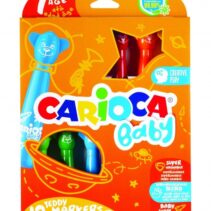 Carioca Baby Teddy Pack de 12 Rotuladores - Super Seguros - Forma Ergonomica - Tinta Superlavable - Dermatologicamente Testados - Color Varios