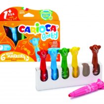 Carioca Baby Teddy Pack de 6 Rotuladores - Super Seguros - Forma Ergonomica - Tinta Superlavable - Dermatologicamente Testado - Color Varios