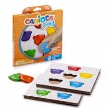 Carioca Teddy Crayons Pack de 6 Ceras de Colores - Certificadas a Partir de 12 Meses - Diseñadas para Entrenar el Agarre Digital - Color Varios