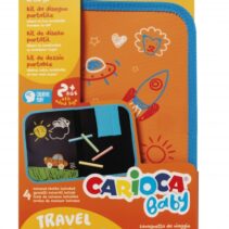 Carioca Kit de Dibujo Portatil para Niños - a Partir de 24 Meses - Perfecto para Jugar Fuera de Casa - Formato A4 - Contiene 4 Tizas de Colores - Color Varios