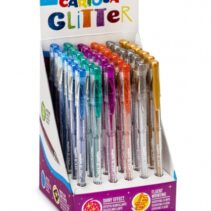 Carioca Glitter Gel Expositor de 36 Boligrafos - Punta Ø 1mm - Tinta Gel Glitter - para Superficies Oscuras - Escritura Brillante y Colorida - Color Varios